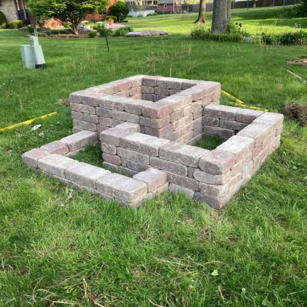 Brick raised garden bed